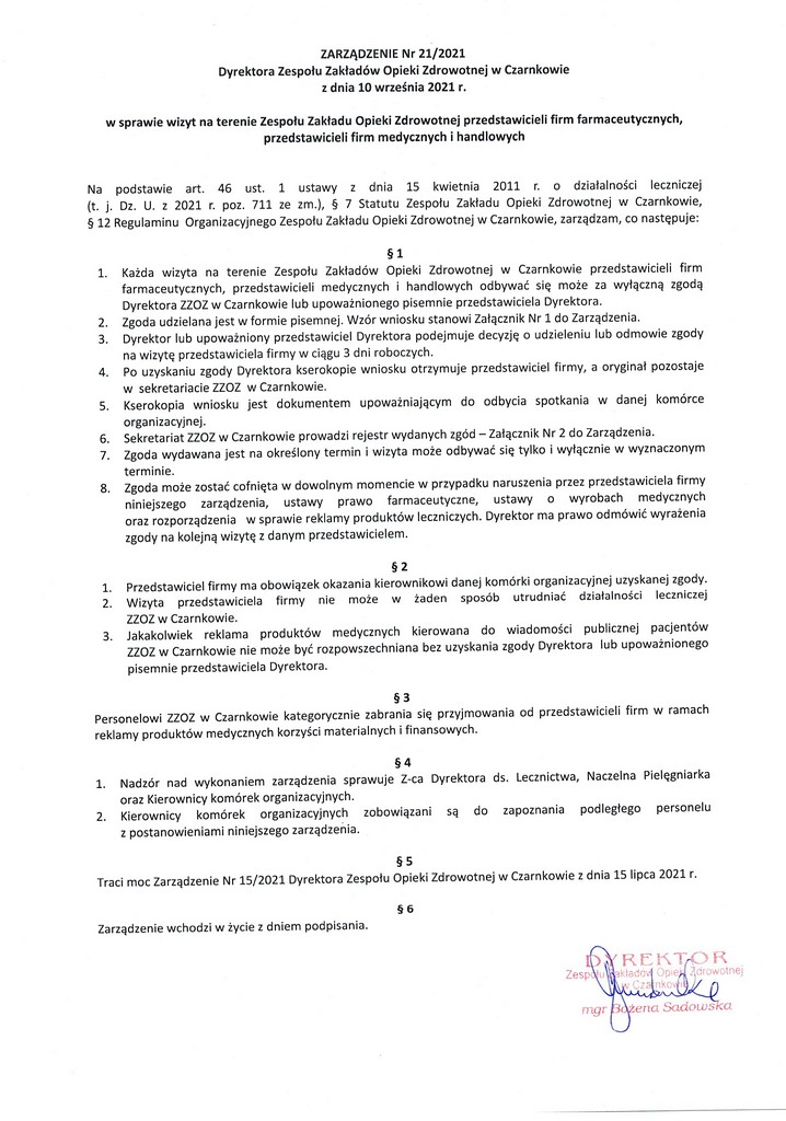 zarządzenie zarządzenie