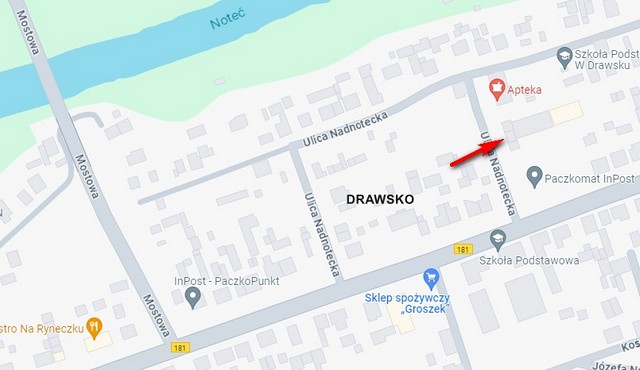 mapa Drawsko ul. Nadnotecka 22